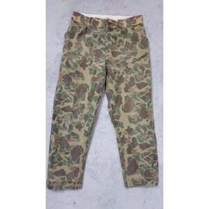 Vintage Sears Pants Mens 32x27 Vintage Duck Camo Double Knee Action Ride Hunting